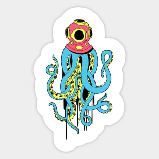 Octopus Diver Sticker